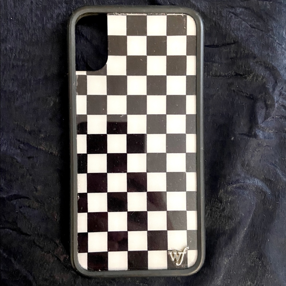 Black Checkered Wildflower iPhone 10 Case